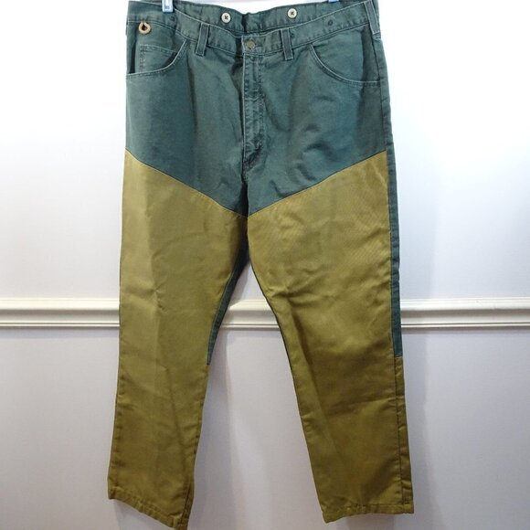 Wrangler Rugged Wear 40X30 Brown Green Brush Briar Pants Jeans Cotton